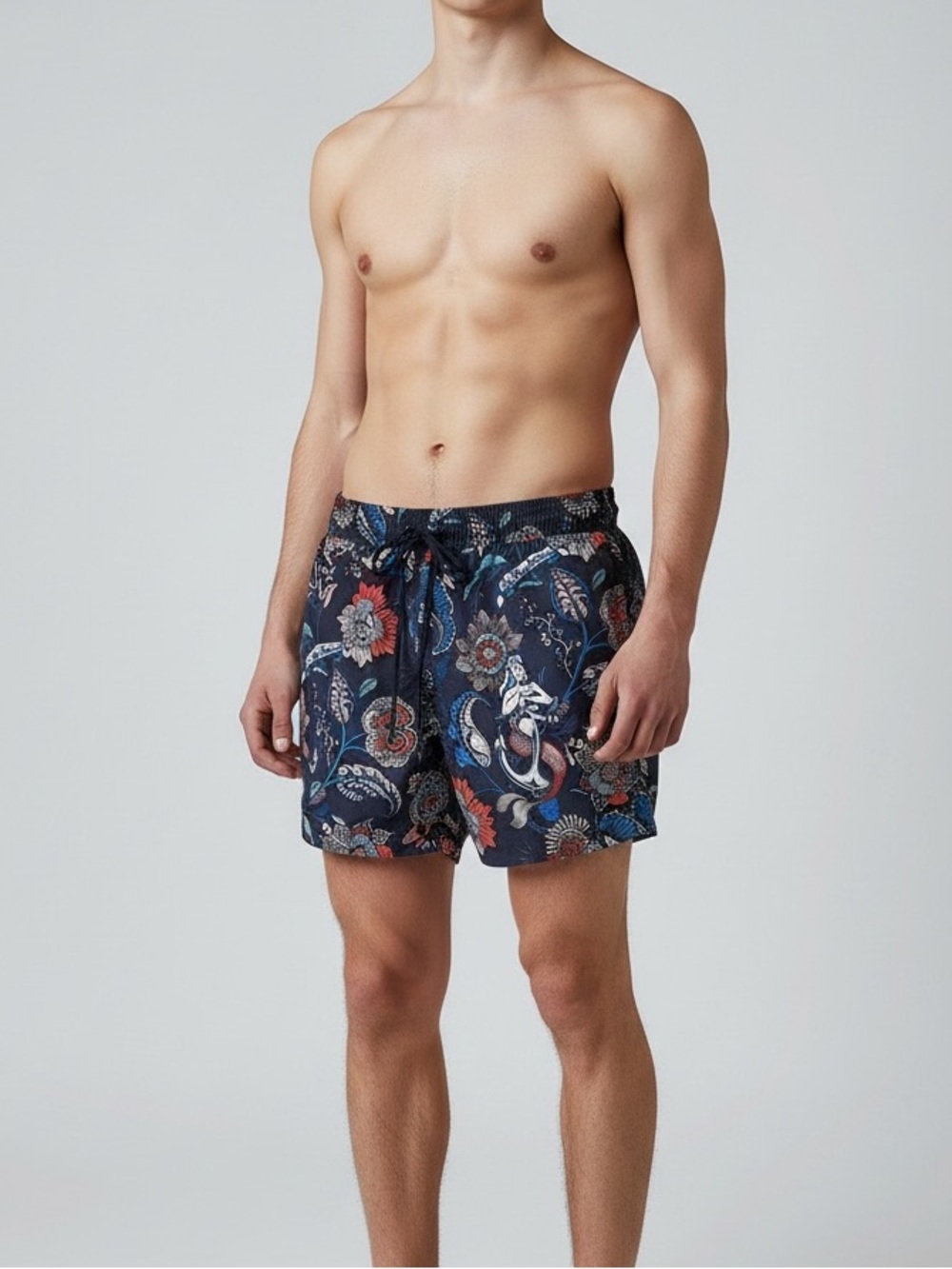 Etro Floral Mermaid Anchor Print Men’s Swim Thrunk ⭐️Host Pick⭐️